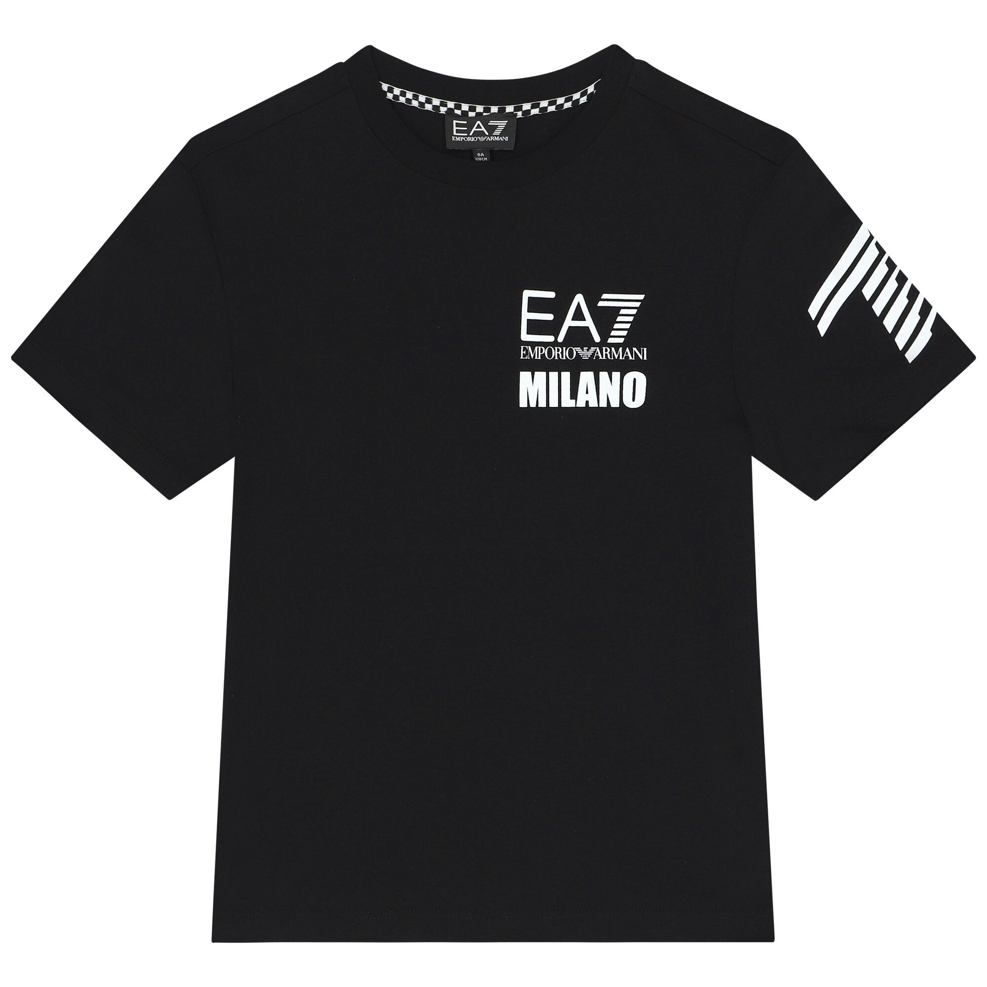 EA7 Emporio Armani Boys Black Logo T Shirt Junior Couture USA