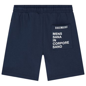 Boys Navy Blue Logo Shorts