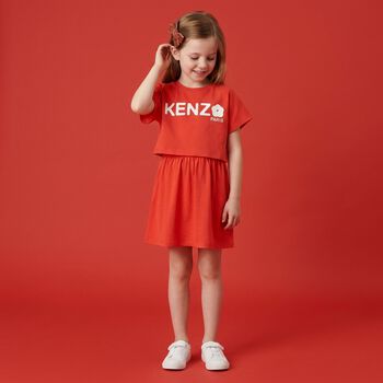 Girls Red Logo Dress