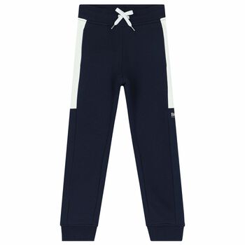 Boys Navy Logo Joggers