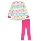 Girls Multi-Coloured Heart Leggings Set, 1, hi-res