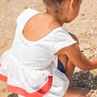 Girls White Bow Dress, 1, hi-res