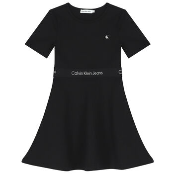 Girls Black Logo Dress