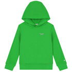 Boys Green Logo Hooded Top, 1, hi-res