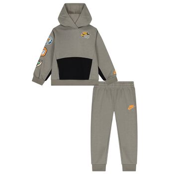 Younger Boys Green Logo Tracksuit