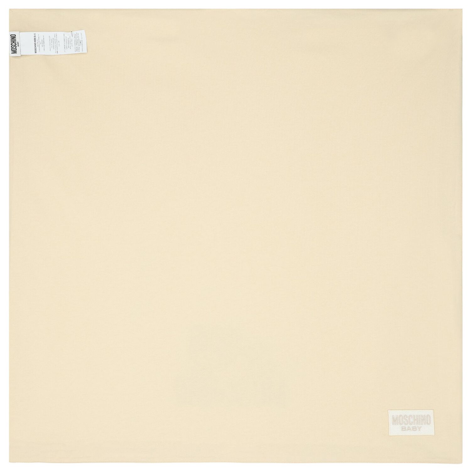 Beige & White Teddy Bear Logo Baby Blanket, 1, hi-res