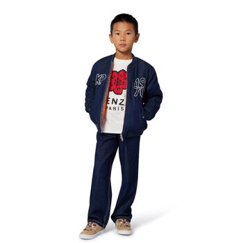 Ivory Boke Flower Logo Long Sleeve Top