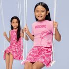 Girls Pink Logo Dress, 1, hi-res