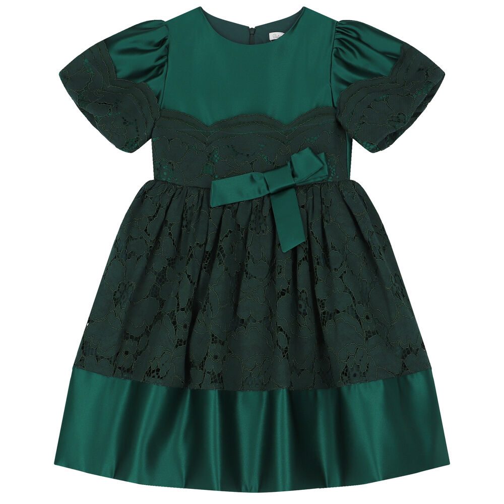 PATACHOU - Satin Bow Party Dress - Green main image 0