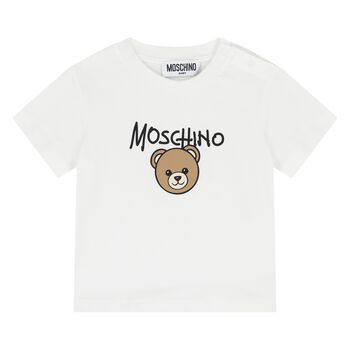 Younger White Teddy Bear Logo T-Shirt