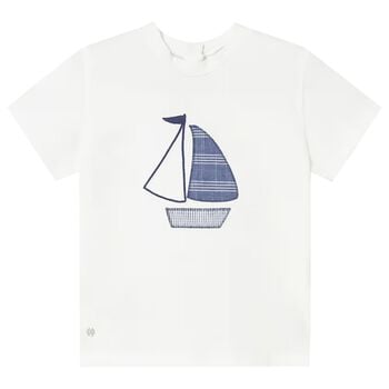 Younger Boys White Boat T-Shirt