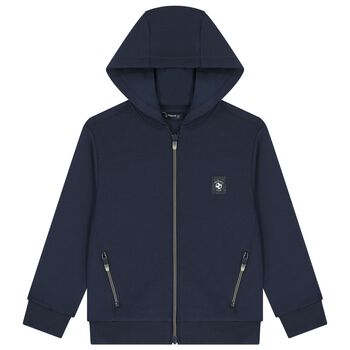 Boys Navy Blue Zip Up Top