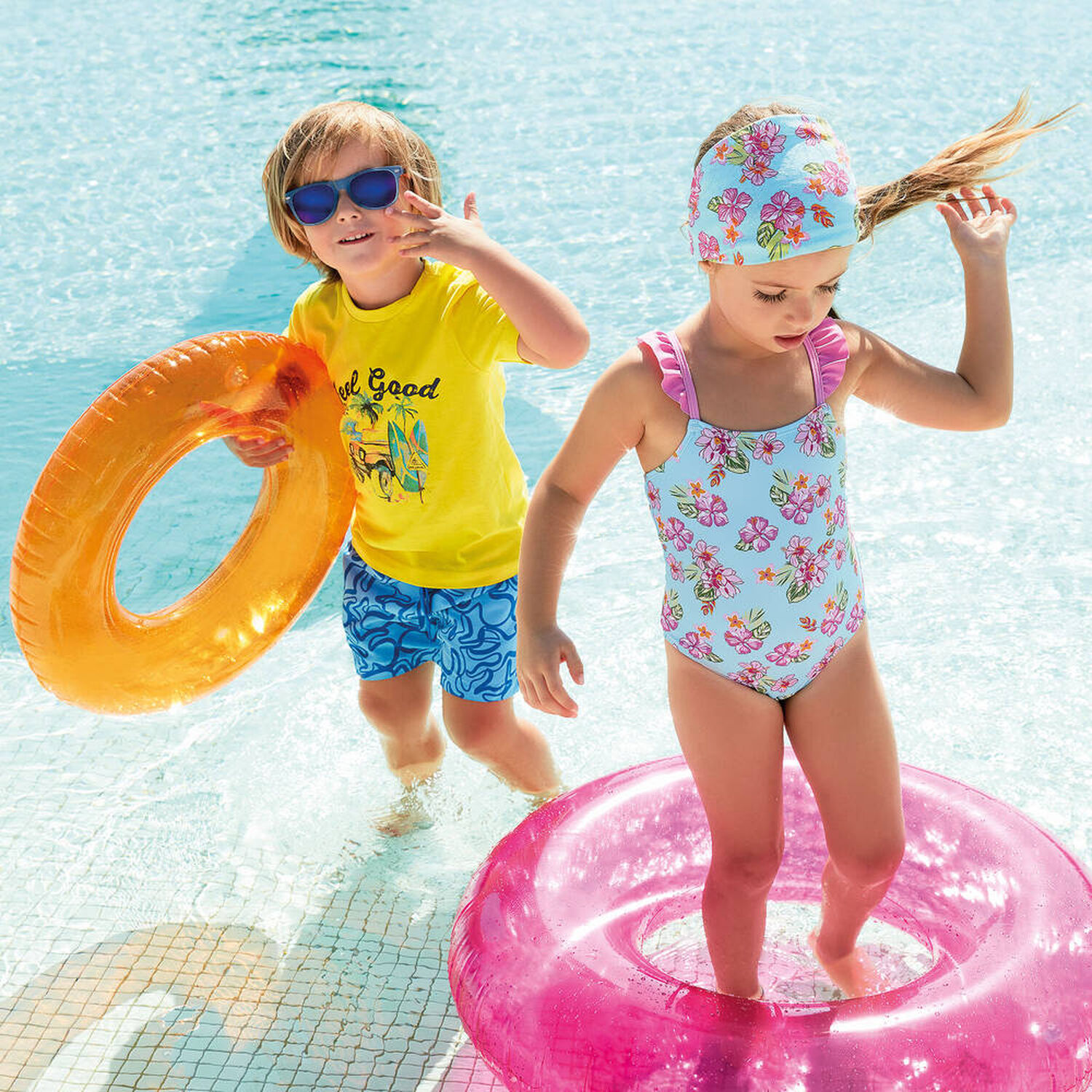 تيشيرت أولاد بطبعة الشاطئ باللون الأصفر, 1, hi-res image number null