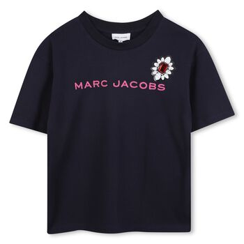 Girls Navy Blue Logo T-Shirt