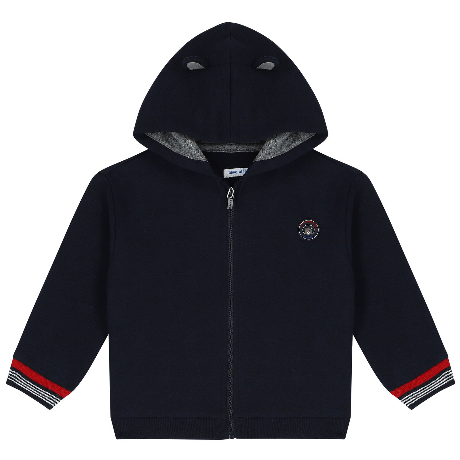 Younger Boys Red, Navy Blue & Grey 3 Piece Tracksuit, 1, hi-res image number null