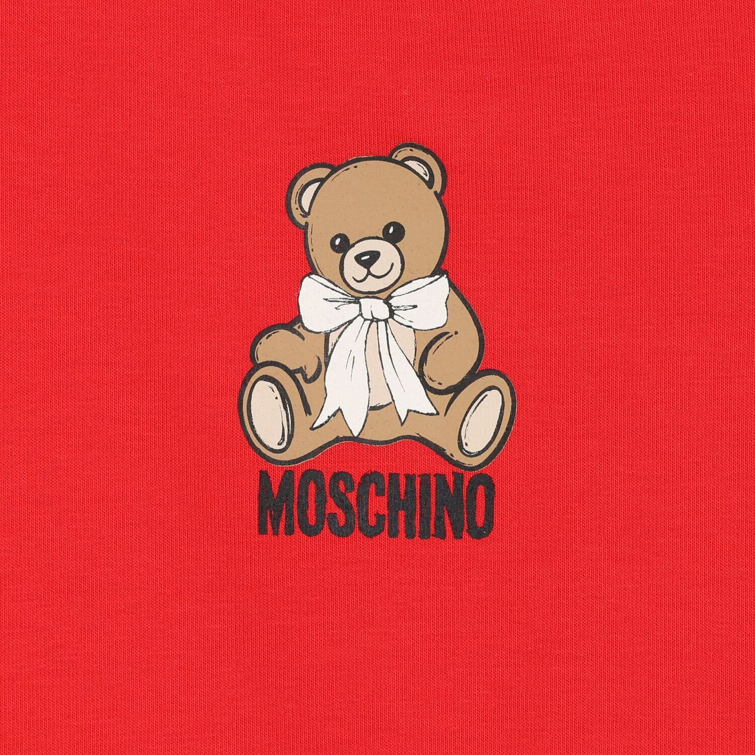 Younger Girls Red Teddy Bear Logo Dress , 2, hi-res
