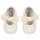 Baby Girls Ivory Bow Leather Pre Walker Shoes, 1, hi-res