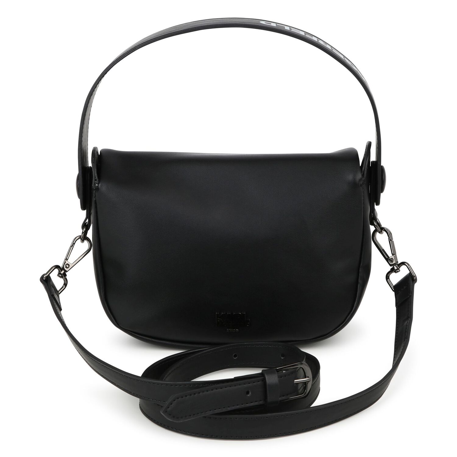 حقيبة يد بنات بالشعار باللون الأسود, 1, hi-res