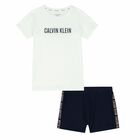 طقم بيجاما باللون الابيض والكلحى للبنات, 1, hi-res