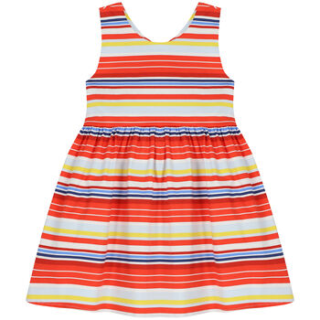 Girls Red Stripe Dress