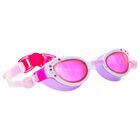 Girls White & Purple Cat Eye Swimming Goggles, 1, hi-res