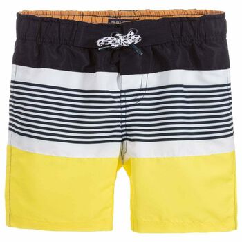 Boys Yellow & Navy Blue Swim Shorts