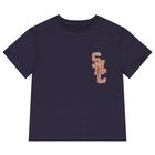 Boys Navy Blue Logo T-Shirt, 1, hi-res