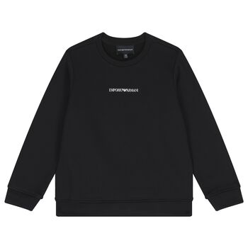 Boys Black Logo Swetatshirt
