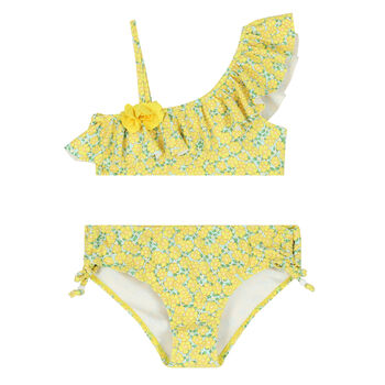 Girls Yellow Floral Bikini