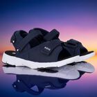 Boys Navy Blue Logo Sandals, 2, hi-res