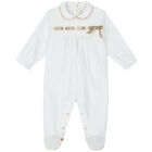 أفرول بالشعار باللون الأبيض للبنات, 1, hi-res