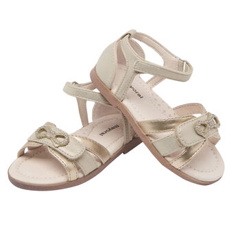Younger Girls Gold Diamante Bow Sandals
