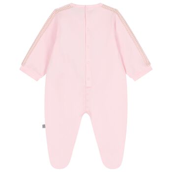 Baby Girls Pink Logo Babygrow