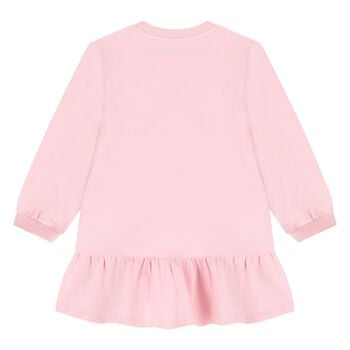 Younger Girls Pink Teddy Bear Logo Dress 