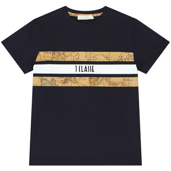 Boys Navy Blue Logo T-Shirt