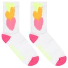 Girls White Hearts Socks, 1, hi-res