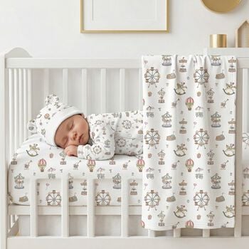 White Carousel & Hot Air Balloon Babygrow Gift Set