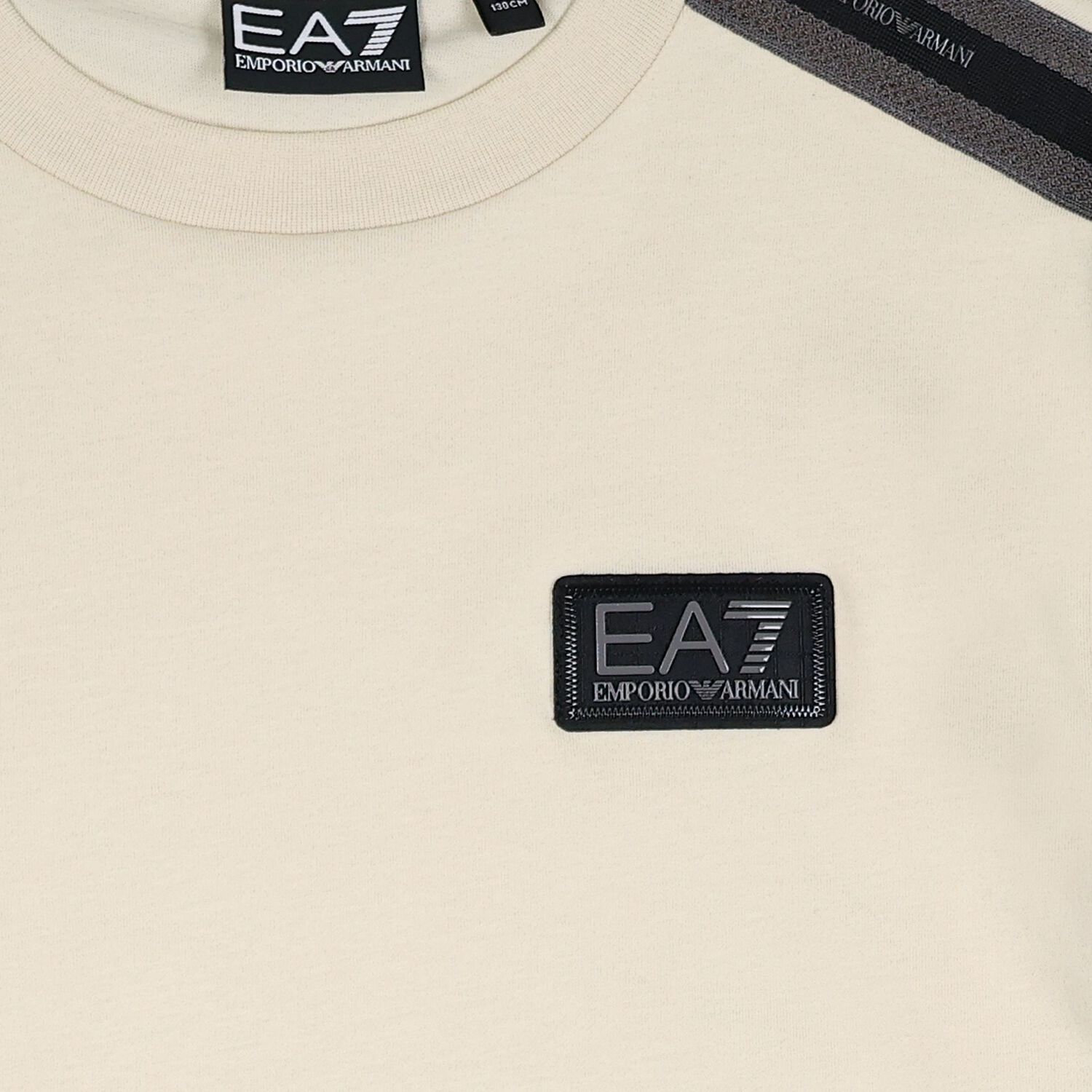 Boys Beige & Black Logo T-Shirt, 1, hi-res