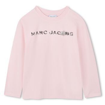 Girls Pink Logo Long Sleeve Top