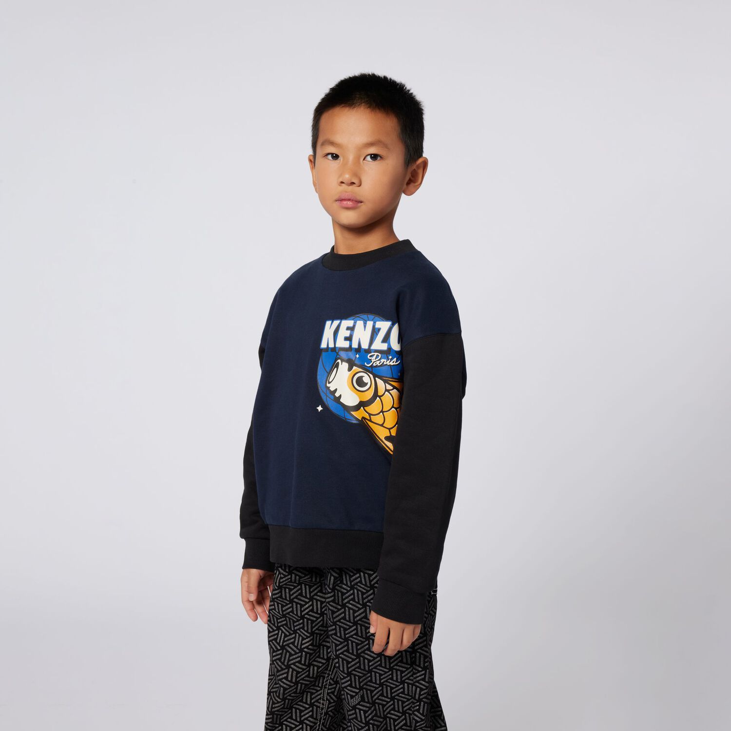 Boys Navy Blue Logo Sweatshirt, 1, hi-res