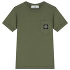 Boys Khaki Green Logo T-Shirt, 2, hi-res