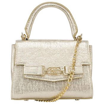 Girls Gold Textured Faux Leather Handbag