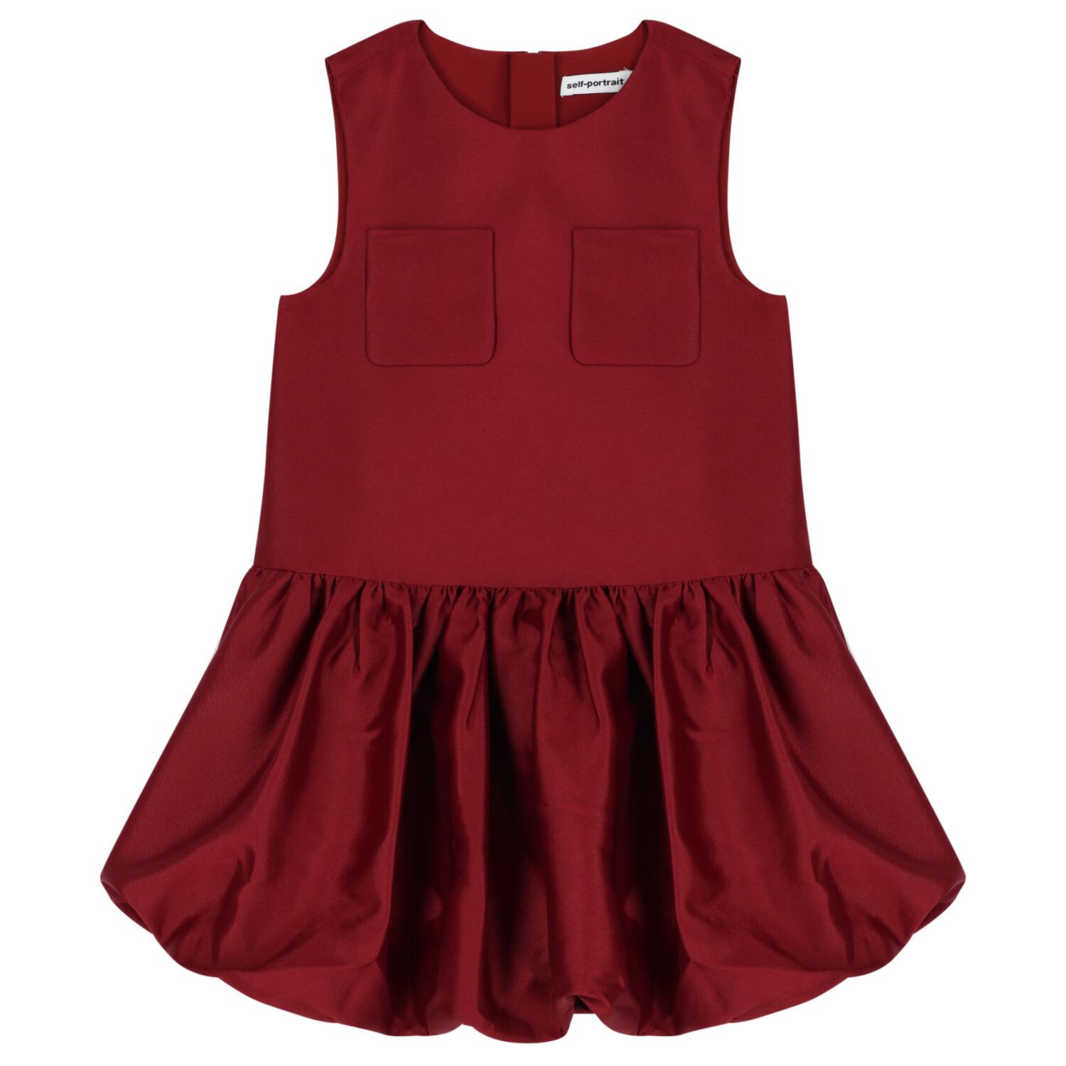 Girls Burgundy Satin Dress, 1, hi-res