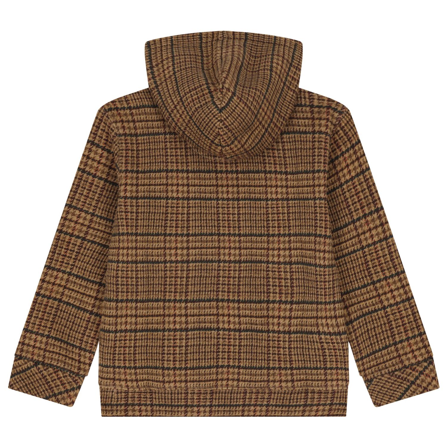 Boys Beige Polo Bear Hooded Top, 1, hi-res