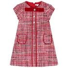 Girls Red Bow Tweed Dress, 1, hi-res