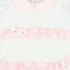 Baby Girls White & Pink Romper, 1, hi-res