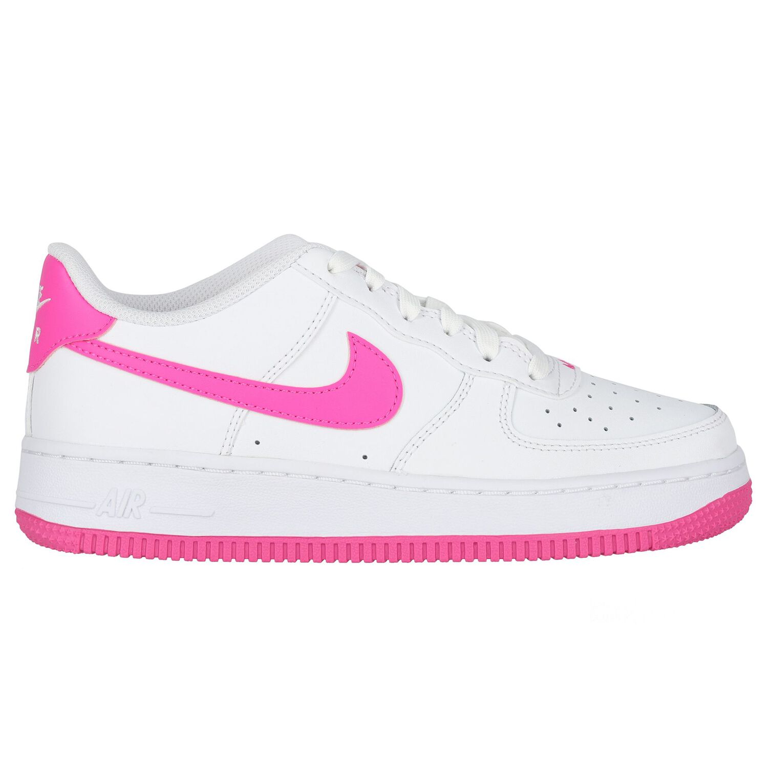 Girls White & Pink Air Force 1 Trainers, 2, hi-res image number null