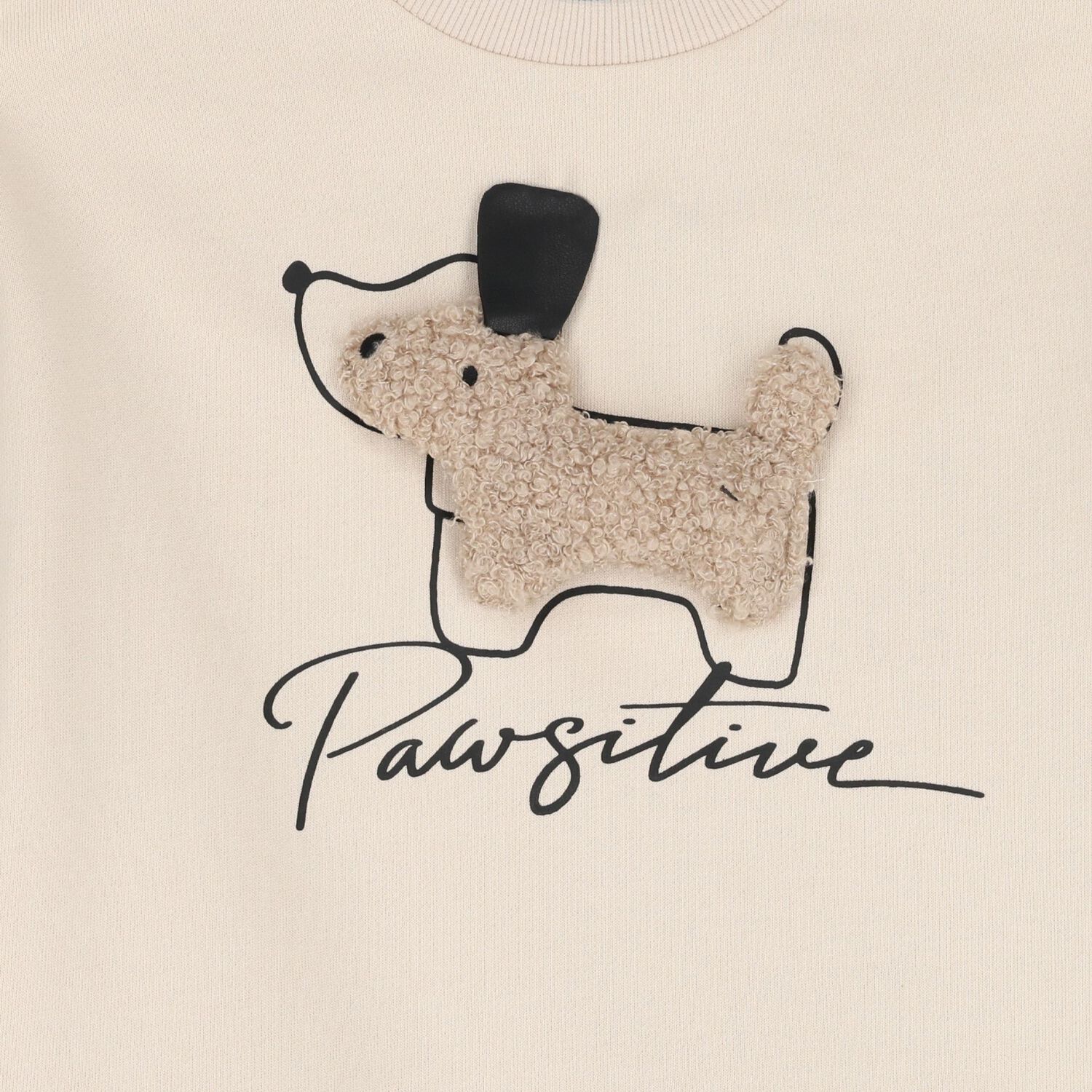 Girls Beige Puppy Tracksuit, 1, hi-res