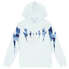 Boys White Thunderbolt Hooded Top, 1, hi-res
