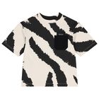 Boys Black & Ivory Zebra T-Shirt, 1, hi-res